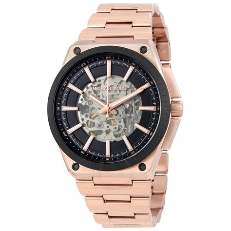 michael kors wilder rose gold-tone automatic men's watch|Michael Kors watches rose gold.